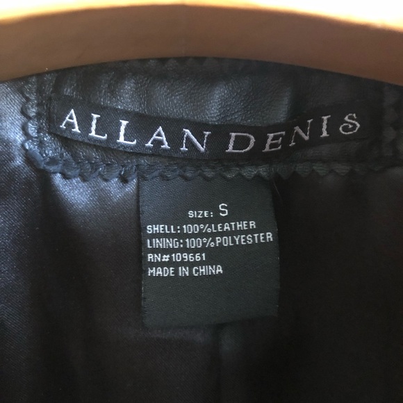Allan Denis Genuine Leather Jacket Black With Silver Cutout Sz S EUC! - Picture 8 of 13